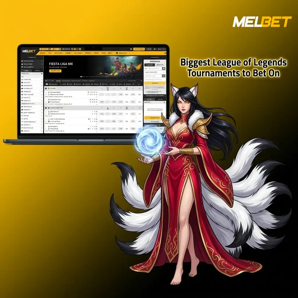 League of Legends major tournaments including Worlds, MSI, LCK, LPL and LEC with Melbet India betting markets