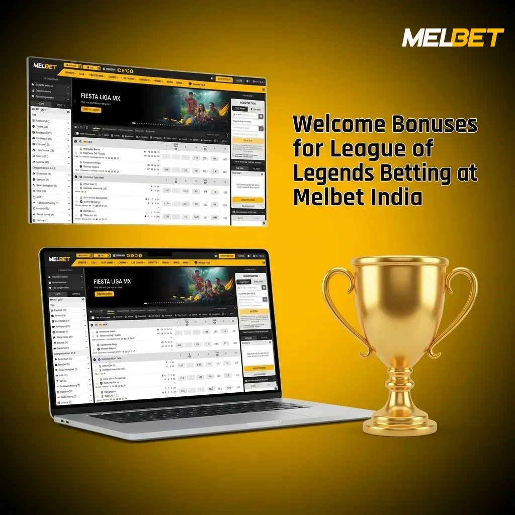 Melbet India welcome bonus 100% up to ₹20,000 for League of Legends esports betting new players